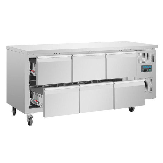 Polar Serie U GN-Kühltisch mit 6 Schubladen 465L 3 Polar Serie U GN-Kühltisch mit 6 Schubladen 465L