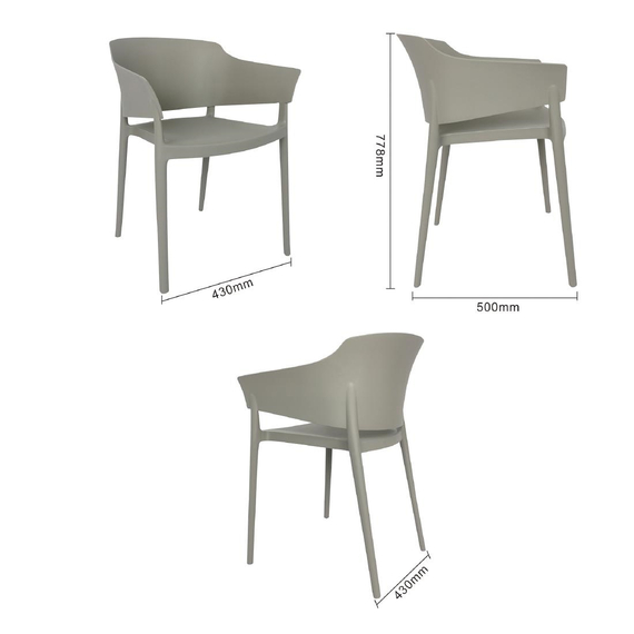 Bolero Lorenzo Cafe Stühle Medium Grau (2 Stück) 4 Bolero Lorenzo Cafe Stühle Medium Grau (2 Stück)