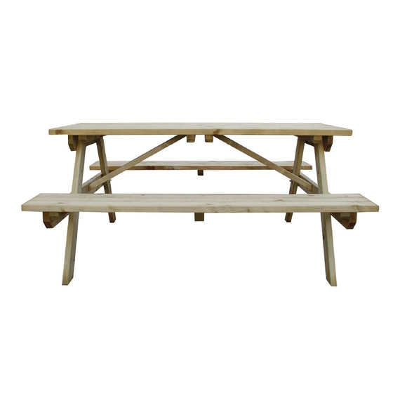 Picknickbank aus Holz für bis zu 6 Personen 4 Picknickbank aus Holz für bis zu 6 Personen