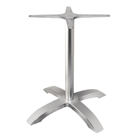 Bolero Tischfuß mit Fußkreuz gebürstetes Aluminium 68cm hoch 1 Bolero Tischfuß mit Fußkreuz gebürstetes Aluminium 68cm hoch