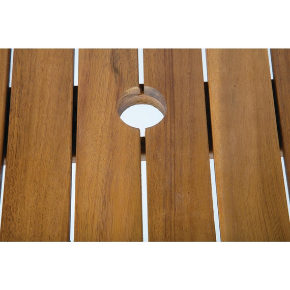 Bolero quadratischer Stahl- und Akazienholztisch 80cm 6 Bolero quadratischer Stahl- und Akazienholztisch 80cm