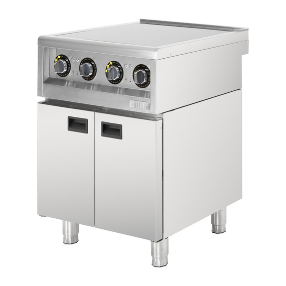 Buffalo 600 Serie 4 Zonen Freistehendes Induktionskochfeld 2x 3kW 4 Buffalo 600 Serie 4 Zonen Freistehendes Induktionskochfeld 2x 3kW
