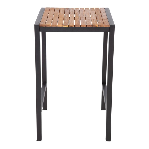 Bolero quadratischer Stahl und Akazienholz Bartisch 60cm 1 Bolero quadratischer Stahl und Akazienholz Bartisch 60cm