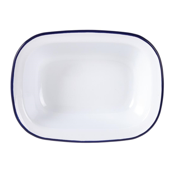 Olympia rechteckige Speiseschale weiß-blau 19 x 28cm (6 Stück) 5 Olympia rechteckige Speiseschale weiß-blau 19 x 28cm (6 Stück)