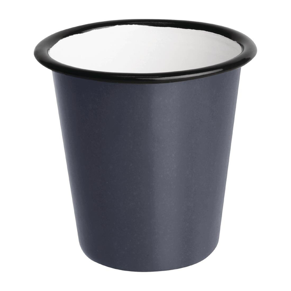 Olympia emaillierte Becher grau-schwarz 31cl (6 Stück) Olympia emaillierte Becher grau-schwarz 31cl (6 Stück)