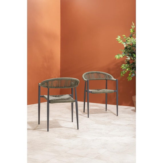 Bolero Eden PE Twist Rattan Outdoor Armstuhl Grün (4 Stück) 7 Bolero Eden PE Twist Rattan Outdoor Armstuhl Grün (4 Stück)