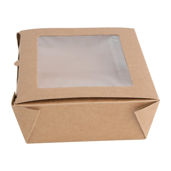 Fiesta Recycelbare Salatbox mit PET-Fenster 1600ml (Packung mit 100 Stück) 1 Fiesta Recycelbare Salatbox mit PET-Fenster 1600ml (Packung mit 100 Stück)