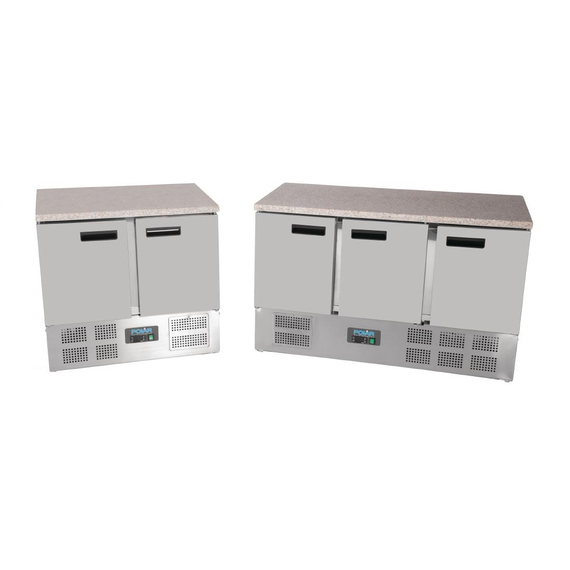 Polar Serie G Thekenkühltisch mit Marmorarbeitsfläche 2-türig 240L 3 Polar Serie G Thekenkühltisch mit Marmorarbeitsfläche 2-türig 240L