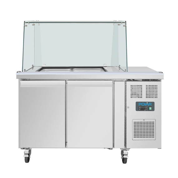 Polar U-Serie Premium Zweitürige Saladette Thekenkühlschrank der mit Schutz 1 Polar U-Serie Premium Zweitürige Saladette Thekenkühlschrank der mit Schutz