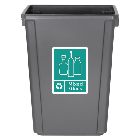 Jantex Slim Bin Label Mixed Glass 1 Jantex Slim Bin Label Mixed Glass