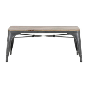 Bolero Bistro Sitzbank Innenbereich Mangoholz & Gunmetal Stahlrahmen 1000mm (2 Stück)
