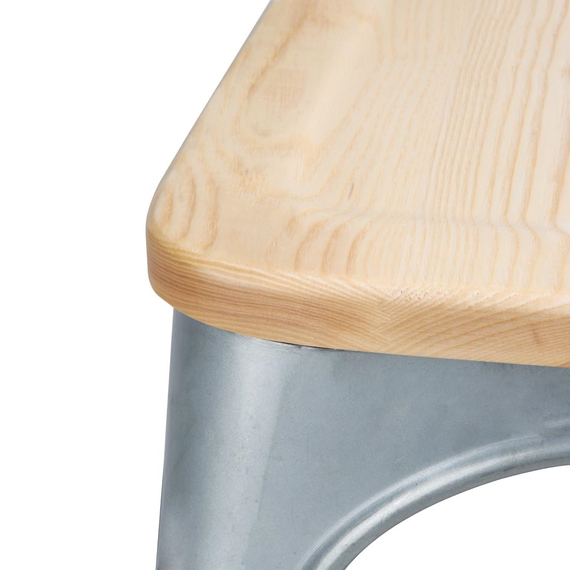 Bolero Bistro Stühle aus verzinktem Stahl mit Holzsitz (4 Stück) 4 Bolero Bistro Stühle aus verzinktem Stahl mit Holzsitz (4 Stück)