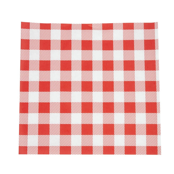 Rot kariertes Pergamentpapier 25x25cm (200 Stück) 2 Rot kariertes Pergamentpapier 25x25cm (200 Stück)