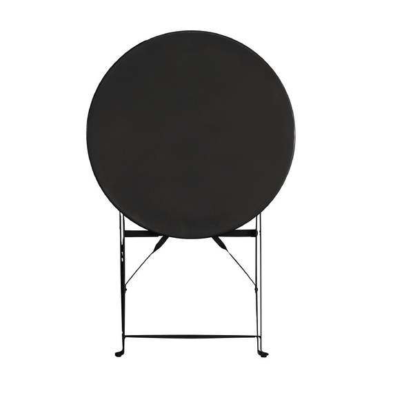 Bolero Perth Schwarzer Bürgersteig-Stil Stahl Tisch Rund 600mm 3 Bolero Perth Schwarzer Bürgersteig-Stil Stahl Tisch Rund 600mm