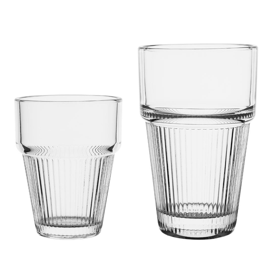 Olympia geriffelte stapelbare Becher 150ml (6 Stück) 2 Olympia geriffelte stapelbare Becher 150ml (6 Stück)