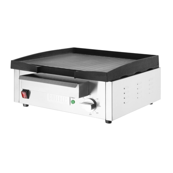 Buffalo Gusseisen Arbeitsplattengrill 1,8kW 3 Buffalo Gusseisen Arbeitsplattengrill 1,8kW