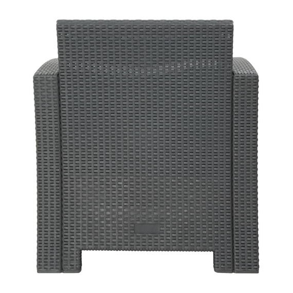 Bolero PP Sessel- und Tischgeflecht-Set Grau 2 Bolero PP Sessel- und Tischgeflecht-Set Grau