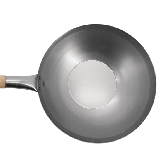 Vogue Wok aus Stahl mit flachem Boden 330mm 2 Vogue Wok aus Stahl mit flachem Boden 330mm