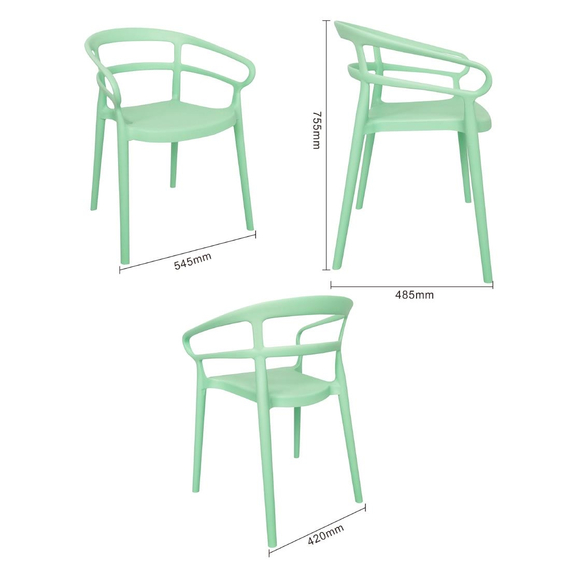 Bolero Mateo Café Stühle Mintgrün (2 Stück) 4 Bolero Mateo Café Stühle Mintgrün (2 Stück)