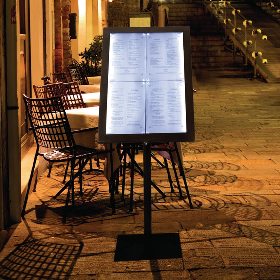 Securit LED-Displaykasten 4 x A4 komplett mit Stange und Sockel 3 Securit LED-Displaykasten 4 x A4 komplett mit Stange und Sockel