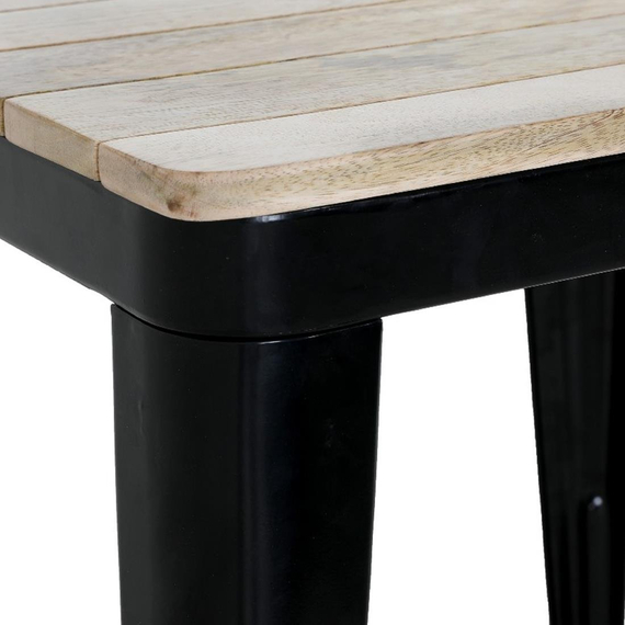 Bolero Bistro Esstisch Geschlitzte Mangoholzplatte Schwarzes Gestell 650mm 2 Bolero Bistro Esstisch Geschlitzte Mangoholzplatte Schwarzes Gestell 650mm