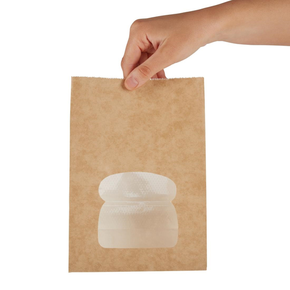 Colpac Recycelbare Sandwichtüten aus Papier mit Sichtfenster braun (250 Stück) 3 Colpac Recycelbare Sandwichtüten aus Papier mit Sichtfenster braun (250 Stück)