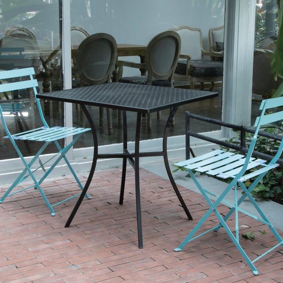 Bolero quadratischer Bistrotisch in schlankem Design Stahl schwarz 70cm 6 Bolero quadratischer Bistrotisch in schlankem Design Stahl schwarz 70cm