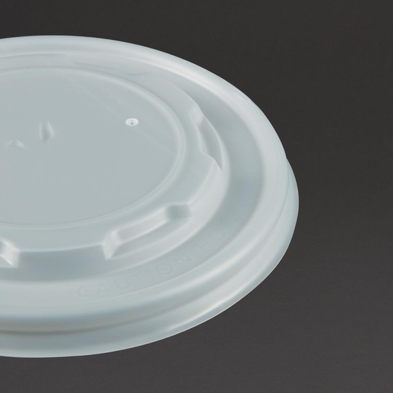 Vegware kompostierbare flache Deckel für Suppen- und Universalbecher 35cl/45,4cl (500 Stück) 3 Vegware kompostierbare flache Deckel für Suppen- und Universalbecher 35cl/45,4cl (500 Stück)
