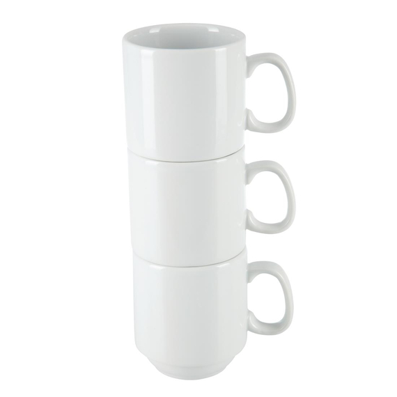 Olympia Whiteware stapelbare Becher 28,4cl (12 Stück) 4 Olympia Whiteware stapelbare Becher 28,4cl (12 Stück)