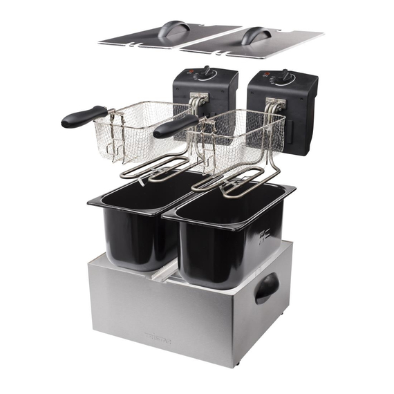 Tristar Doppelkorb-Fritteuse FR-6937 - 2 x 3 ltr Edelstahl 2 Tristar Doppelkorb-Fritteuse FR-6937 - 2 x 3 ltr Edelstahl
