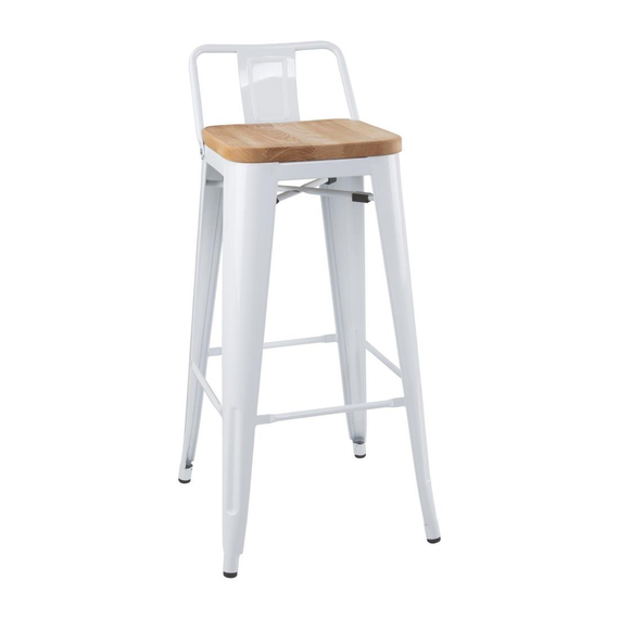 Bolero Bistro-Hocker mit Rückenlehne und Sitzpolster aus Holz, Weiß, (4 Stück) 1 Bolero Bistro-Hocker mit Rückenlehne und Sitzpolster aus Holz, Weiß, (4 Stück)