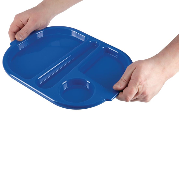 Olympia Kristallon Kleines Menü Tablett aus Polycarbonat für Lebensmittel Blau 322mm (10 Stück) 5 Olympia Kristallon Kleines Menü Tablett aus Polycarbonat für Lebensmittel Blau 322mm (10 Stück)