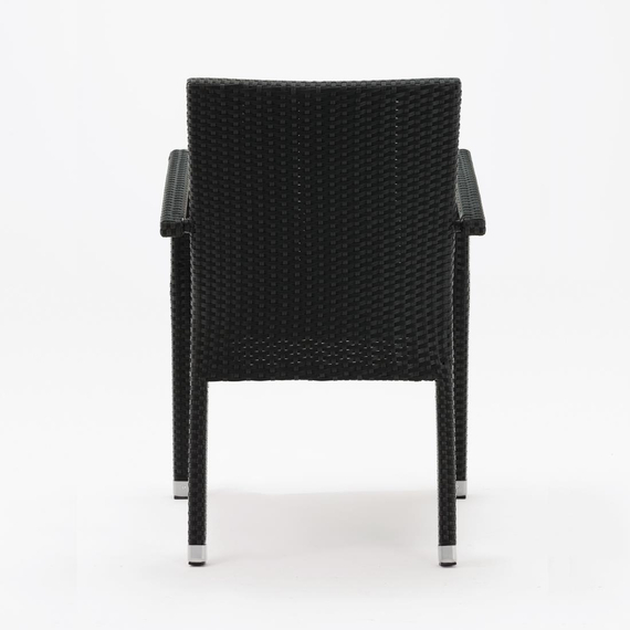Bolero Rattan Stühle anthrazit 4 Stück mit Armlehne 2 Bolero Rattan Stühle anthrazit 4 Stück mit Armlehne