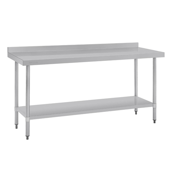 Vogue Edelstahl Arbeitstisch mit Aufkantung und Regalboden 180 x 60cm 5 Vogue Edelstahl Arbeitstisch mit Aufkantung und Regalboden 180 x 60cm