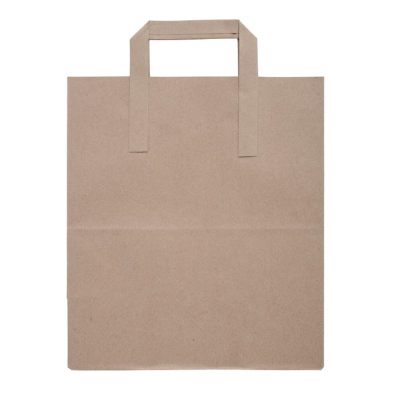 Fiesta Recycelbare Papiertüten Mit Flachen Griffen Braun Groß (250 Stück) 2 Fiesta Recycelbare Papiertüten Mit Flachen Griffen Braun Groß (250 Stück)