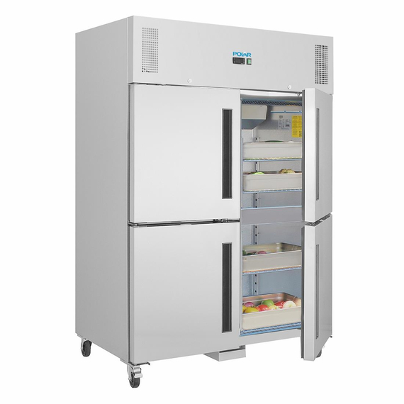 Polar Serie G Kühlschrank Edelstahl mit geteilten Türen 1200L 3 Polar Serie G Kühlschrank Edelstahl mit geteilten Türen 1200L