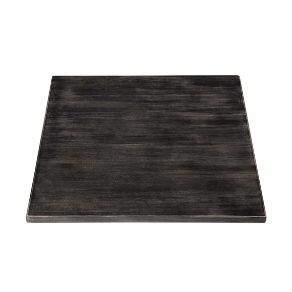 Bolero Vorgebohrte quadratische Tischplatte Vintage Black 700mm Bolero Vorgebohrte quadratische Tischplatte Vintage Black 700mm
