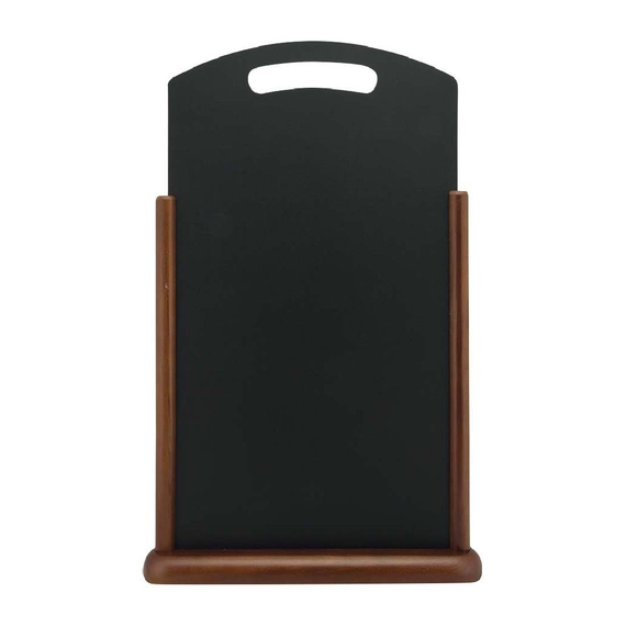 Securit Handle extragroße Tischkreidetafel aus Holz mit dunkelbrauner Lackierung Securit Handle extragroße Tischkreidetafel aus Holz mit dunkelbrauner Lackierung