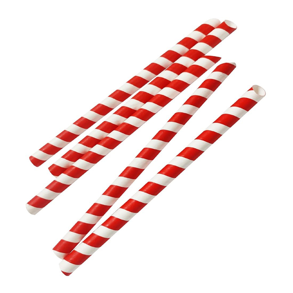 Fiesta Kompostierbarer Bubble Tea Strohhalm Rot & Weiß 12x210mm (150 Stück) 1 Fiesta Kompostierbarer Bubble Tea Strohhalm Rot & Weiß 12x210mm (150 Stück)