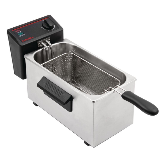 Caterlite Fritteuse 3,5 Liter mit Korb und 2 kW Leistung 6 Caterlite Fritteuse 3,5 Liter mit Korb und 2 kW Leistung