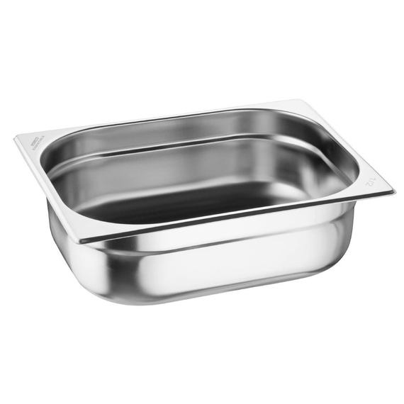Nisbets Essentials Edelstahl 1/2 Gastronorm-Behälter 100mm (3 Stück) Nisbets Essentials Edelstahl 1/2 Gastronorm-Behälter 100mm (3 Stück)