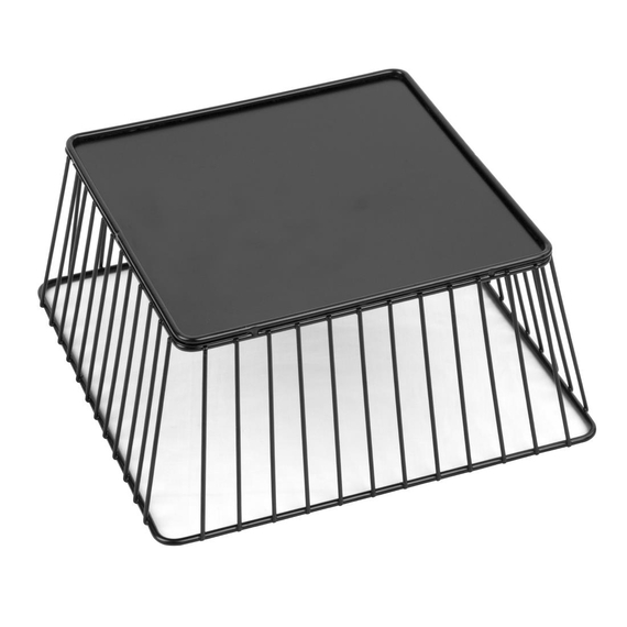 Olympia Draht-Präsentationstablett für Speisen, quadratisch, schwarz, 230 x 230 x 100 mm 4 Olympia Draht-Präsentationstablett für Speisen, quadratisch, schwarz, 230 x 230 x 100 mm
