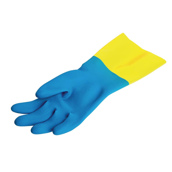 MAPA Alto 405 Flüssigkeitsfeste Hochleistungs-Hausmeisterhandschuhe Blau und Gelb Groß 2 MAPA Alto 405 Flüssigkeitsfeste Hochleistungs-Hausmeisterhandschuhe Blau und Gelb Groß