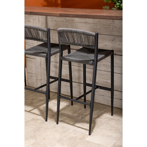 Bolero Eden PE Twist Rattan Outdoor Barhocker Charcoal (2 Stück) 5 Bolero Eden PE Twist Rattan Outdoor Barhocker Charcoal (2 Stück)