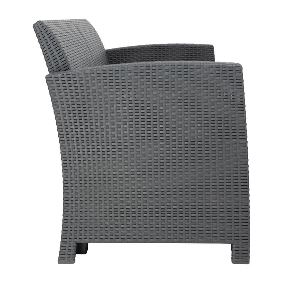 Bolero PP Sessel- und Tischgeflecht-Set Grau 1 Bolero PP Sessel- und Tischgeflecht-Set Grau