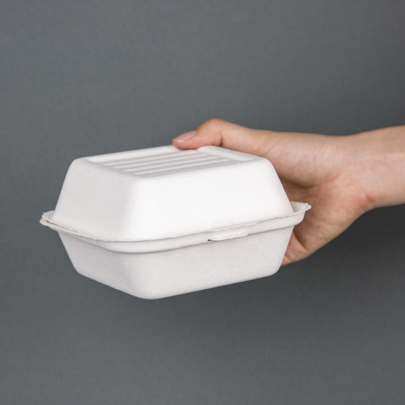 Fiesta Compostable kompostierbare Zuckerrohr Burgerboxen 15,3cm (500 Stück) 1 Fiesta Compostable kompostierbare Zuckerrohr Burgerboxen 15,3cm (500 Stück)