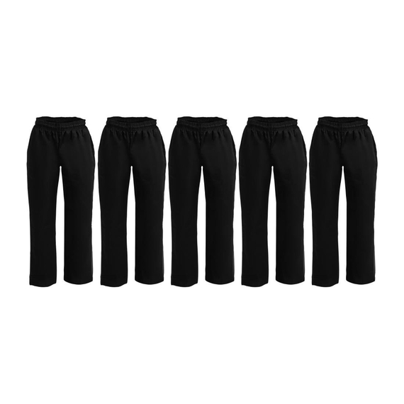 Whites Vegas Unisex Kochhose Polycotton Schwarz L (5 Stück) 6 Whites Vegas Unisex Kochhose Polycotton Schwarz L (5 Stück)