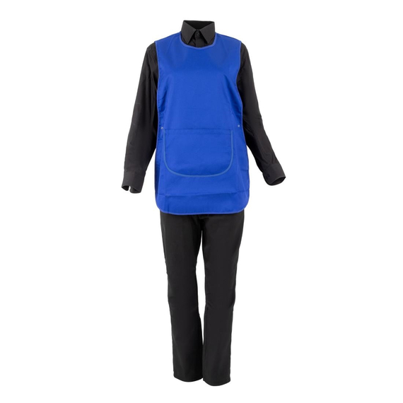 Weißes Tabard mit Tasche Königsblau 1 Weißes Tabard mit Tasche Königsblau