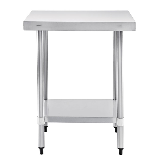Vogue Edelstahl Arbeitstisch mit Regalboden 60 x 60cm 3 Vogue Edelstahl Arbeitstisch mit Regalboden 60 x 60cm