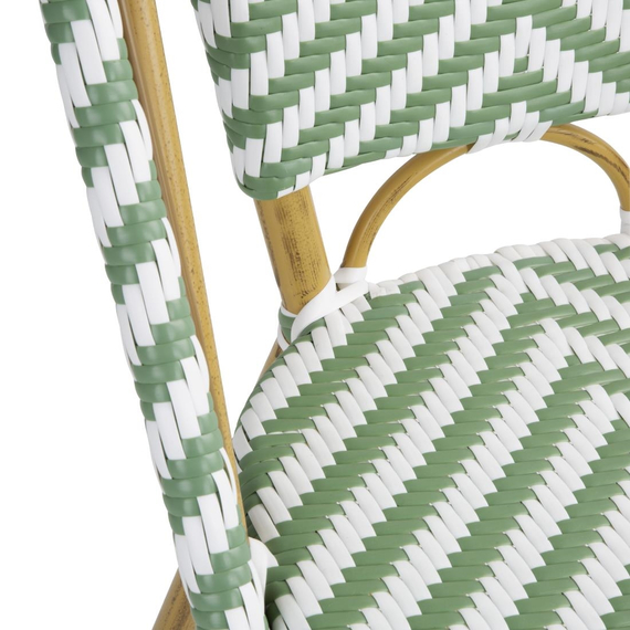 Bolero Rattan-Beistellstuhl im Pariser Stil, Hellgrün, 2 Stück 4 Bolero Rattan-Beistellstuhl im Pariser Stil, Hellgrün, 2 Stück